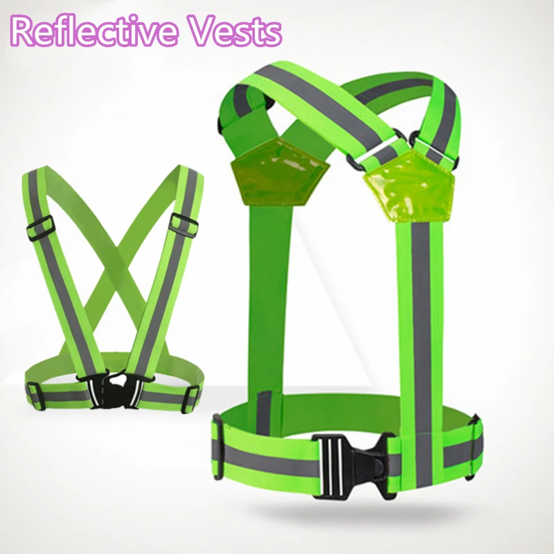 

High Visibility Unisex Outdoor Adjustable Reflective Elasticity Safety Vest Fit Running Cycling Sport Outdoor Clothes Jogging