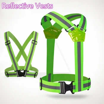

High Visibility Unisex Outdoor Adjustable Reflective Elasticity Safety Vest Fit Running Cycling Sport Outdoor Clothes Jogging