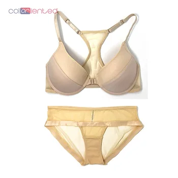 

Coloriented 2019 New Style Comfort Pure Color Temperament Underwear Set Bra Adjustable Shoulder Strap No Trace Underwear MB001