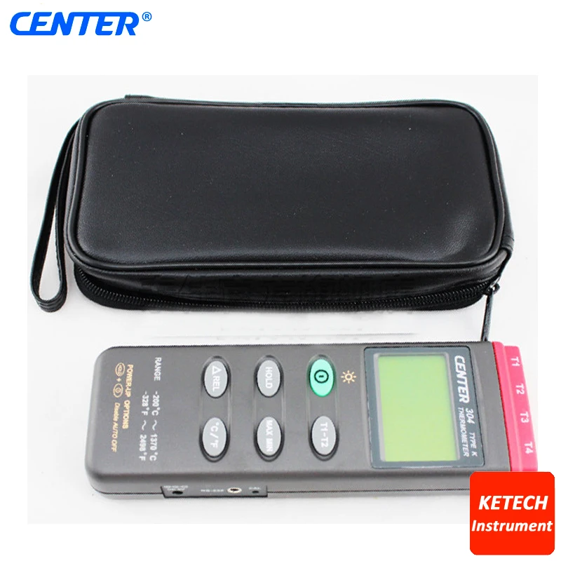 Portable K Type/Four Channels/PC Interface/4 Channels Input Thermocouple Thermometer CENTER304