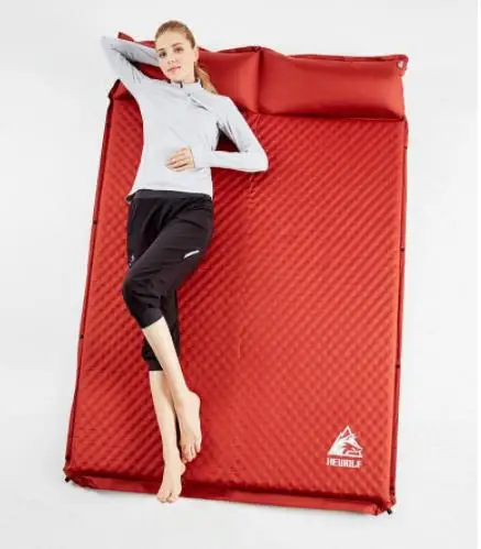 Hewolf 1 2 3 شخص سميكة 5 سنتيمتر التلقائي للنفخ فراش الشاطئ وسادة مكافحة الرطوبة سادة Hking الصيد في الهواء الطلق التخييم حصيرة