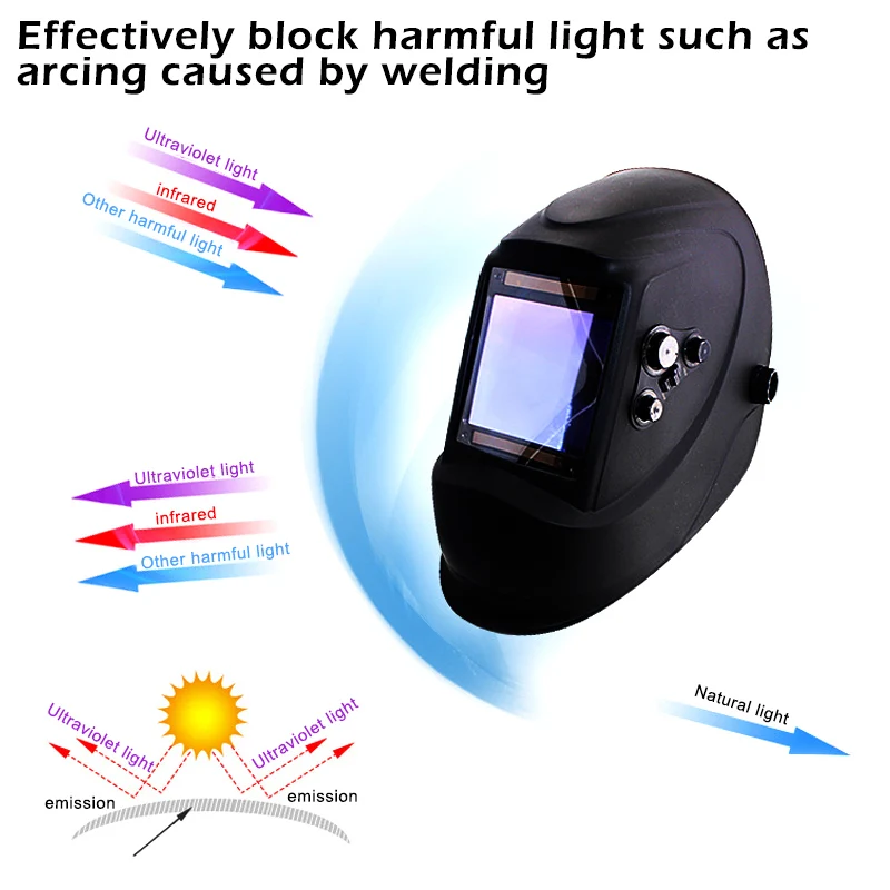 

Outside Control Big View 4 Sensor DIN5-DIN13 Solar Auto Darkening Welding Mask Helmet Welder Cap LSMK99