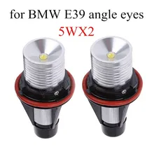 LED Angle Eyes Marker Ring Light Bulb Canbus For BMW E39 E53 E60 E61 2*5W 2 pieces 6000K high quality