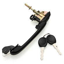 Car Black Front Door Handle + lock key for VW Golf Mk3 Vento III W073 Right/Left 1H0837207