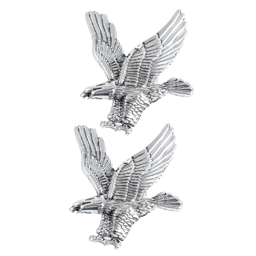  2Pcs Stylish Soaring Hawk Design Brooch Flying Eagle Brooch Pins for Bags Jacket Hats Clothing Decor Jewelry