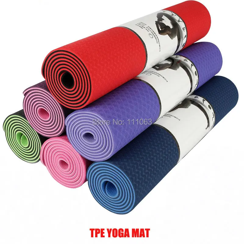 Quality TPE yoga mat No slip 6mm fitness mat with bag Free shipping on