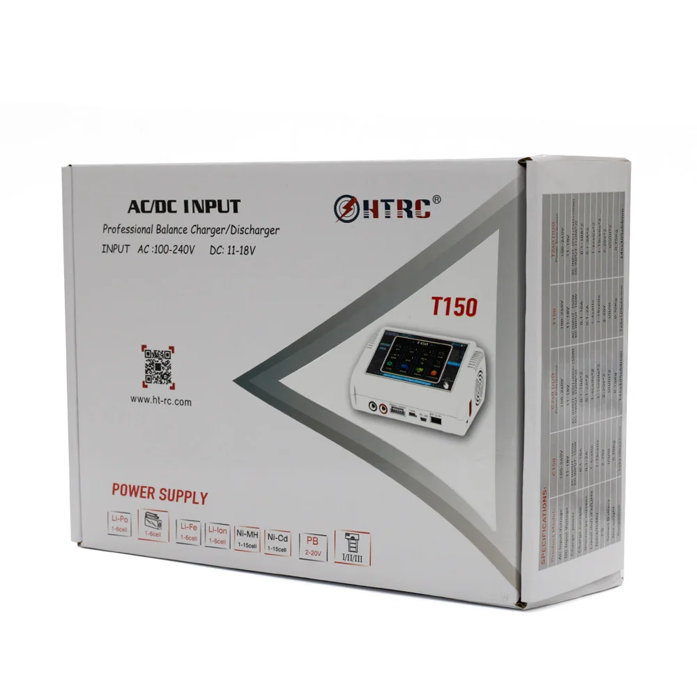 Новое поступление HTRC T150 AC/DC 150 Вт 10А Профессиональный Lilon/LiPo/LiFe/LiHV/NiCd/NiMH/PB батарея смарт баланс зарядное устройство Dis зарядное устройство