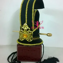 Черный мужской волос диадемы для древнего китайского императора цена Традиционный Китайский Свадебный Мужской диадемы Cos Реквизит или фотографии