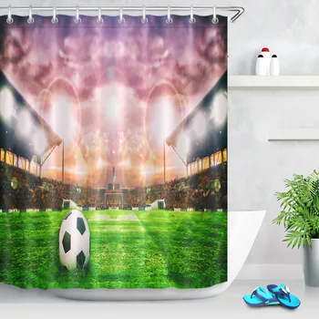 

LB Football Curtains American Soccer Ball Shower Curtain Washable Bathroom Curtain Polyester Waterproof Fabric for Bathtub Decor