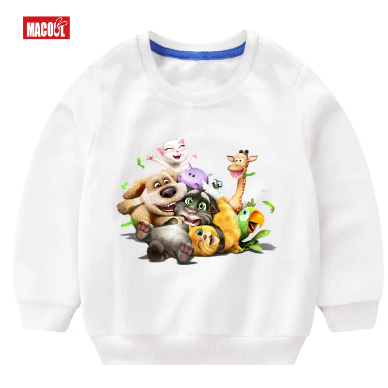 

Girls Casual Autumn Sweatshirt Long Sleeve 3T-8T Can speak Cat Printed Hoodies Tracksuit Outerwear Sweatshirt 3-14y
