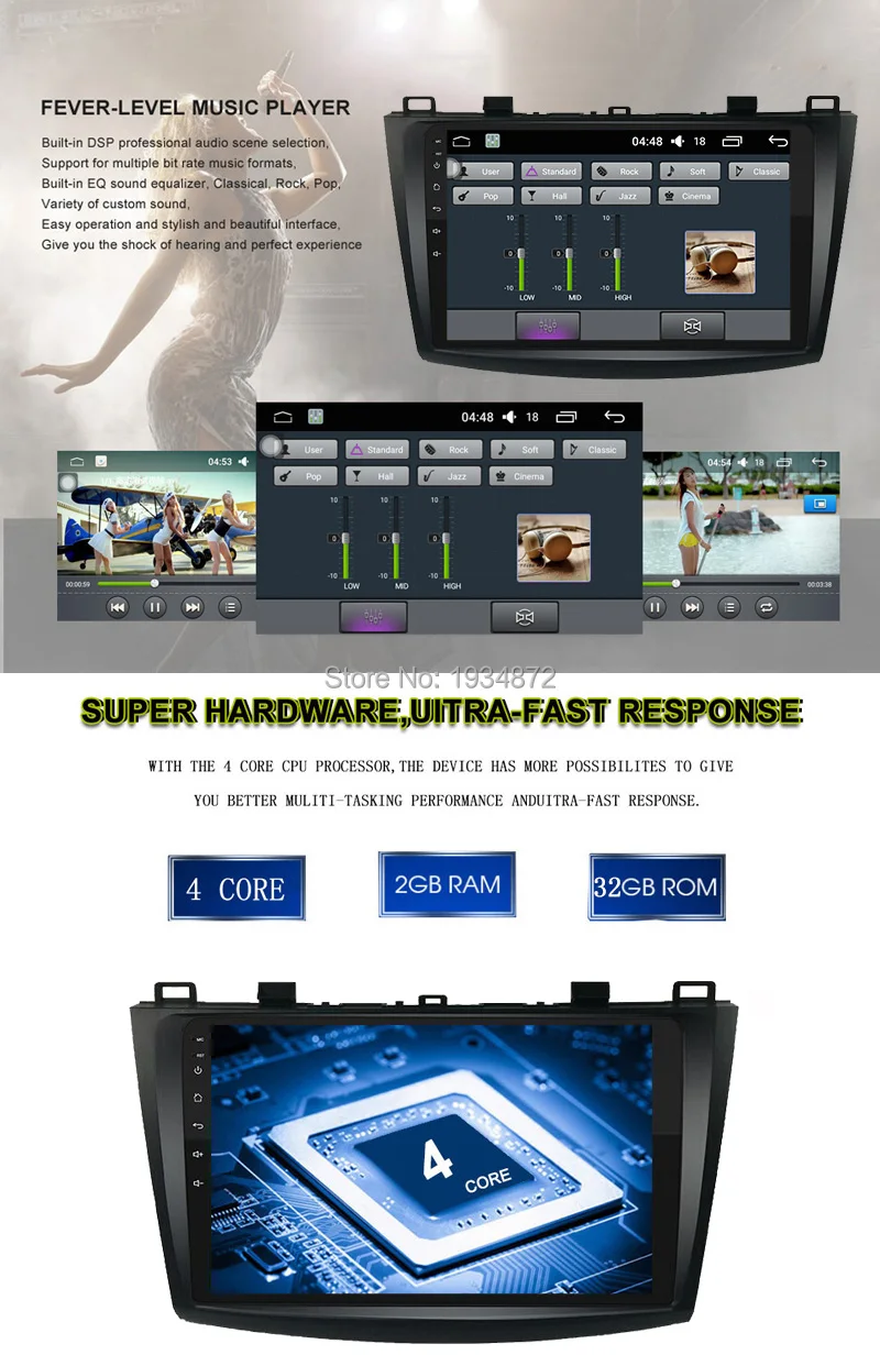 Perfect Funrover 9" 2 din car dvd radio recorder multimedia for MAZDA 3 mazda3 2010-2013 android 8.0 wifi gps stereo navi headunit video 14