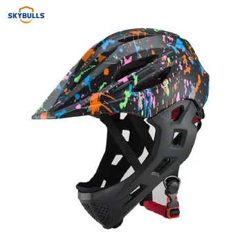 

Skybulls MTB Road Cycling Helmet Kids Full Face Bike Helmet With LED Taillight Sport Safe Gear For Children cascos para biciclet