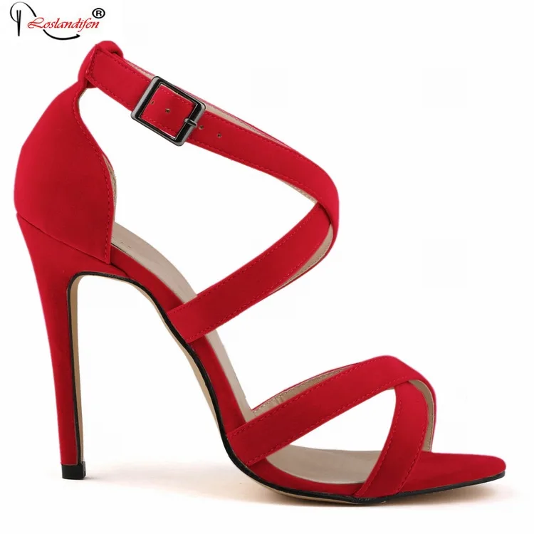 

2016 Famous Brand Style Women Sandals Sexy 13 Color Shoes Woman High Heels Sandal Summer Ankle Strap Shoes SMYNLK-BA0041
