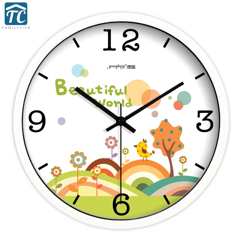 Beautiful World Living Room Quiet Quartz Wall Clock Home Decoration Bedroom Fashion Creative