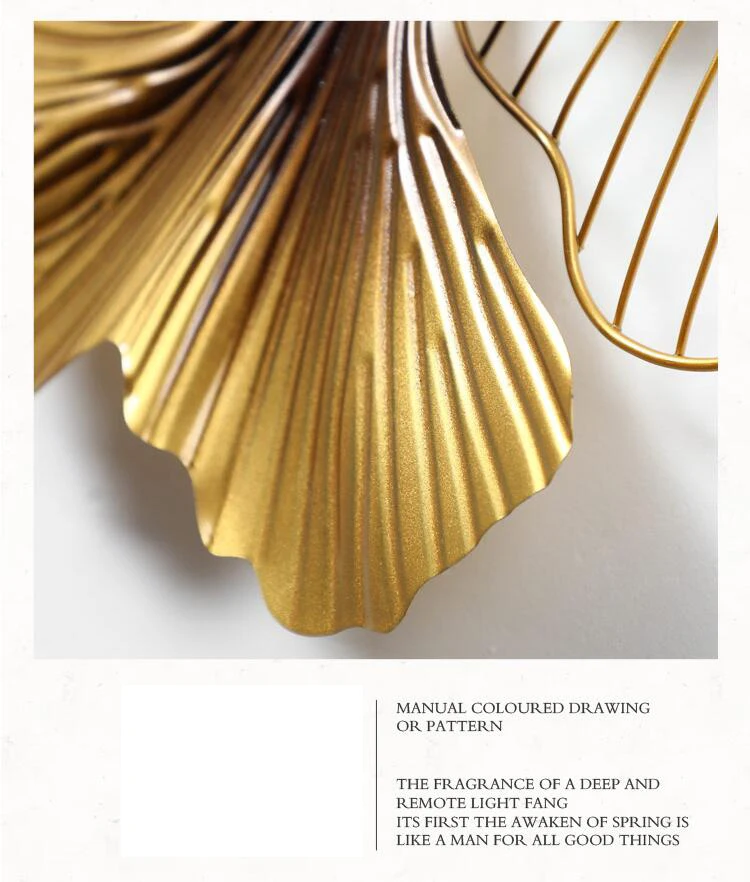 Современные листок гинкго настенные подвески для самодеятельного творчества украшения дома гостиной диван фон Офис крыльцо 3D настенные украшения