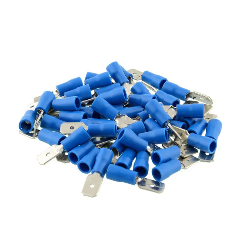 Buy 100pcs Blue Male + Female Spade Blade Connectors