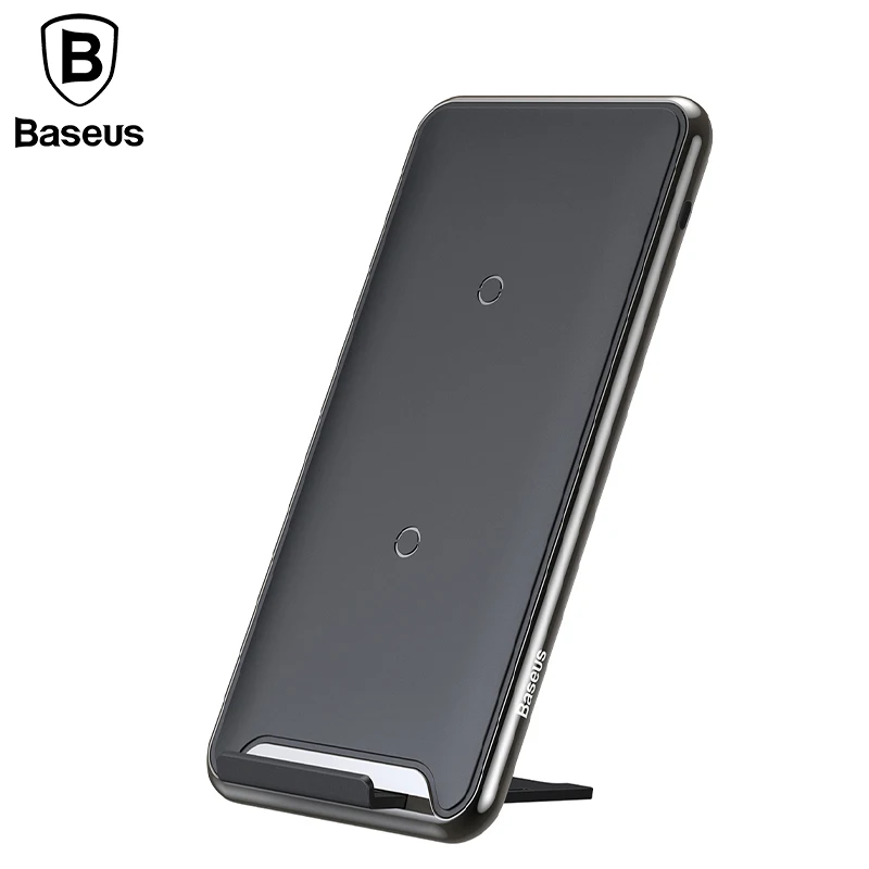 Baseus 10 Вт 3 катушки Беспроводное зарядное устройство для iPhone X 8 samsung S9 Oppo Qi беспроводной зарядный коврик для мобильного телефона зарядное устройство с держателем