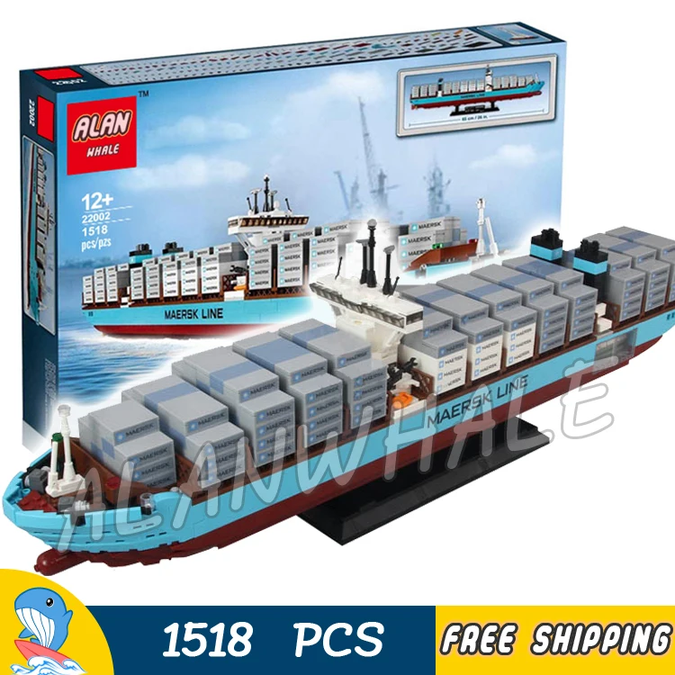 

1518pcs Creator Expert Maersk Line Triple-E Freighter Cargo Ship 22002 Figure Building Blocks Toys Compatible With LegoING