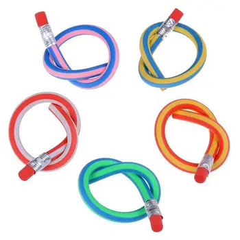 

HOT-School supplies for children soft and flexible, curved pencil 10 pieces - random colors