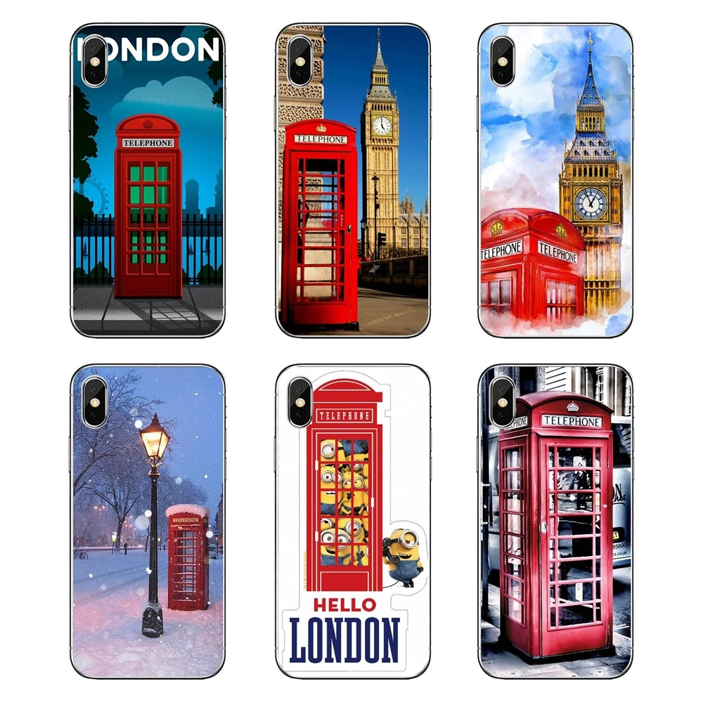Silicone Case Red London Telephone Booth Box British English Art For Xiaomi Redmi 4X S2 3S Note 3 4 5 6 6A Por Pocophone F1 Mi |