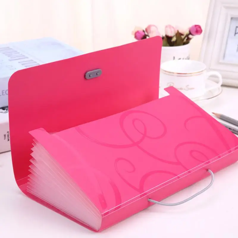 

Candy Color File Folder Small Document Bags Expanding Wallet Bill Folders for Documents blue pink file holder