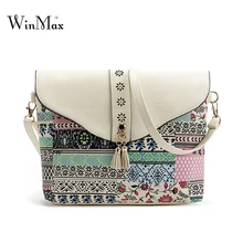 Winmax летняя сумка через плечо с кисточками, женская маленькая пляжная сумка для телефона, переносная женская сумка через плечо с цветочным рисунком, сумки-мессенджеры для девочек
