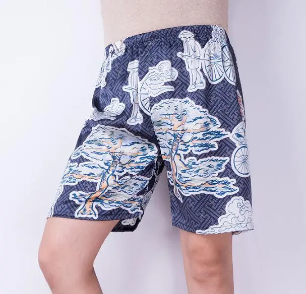 checkered pajama pants New Arrival Silky Satin Men Sleep Bottoms Summer Casual Home Wear Animal Print Shorts Male Pyjama Short Skeep Pants pajama pants Men's Sleep & Lounge