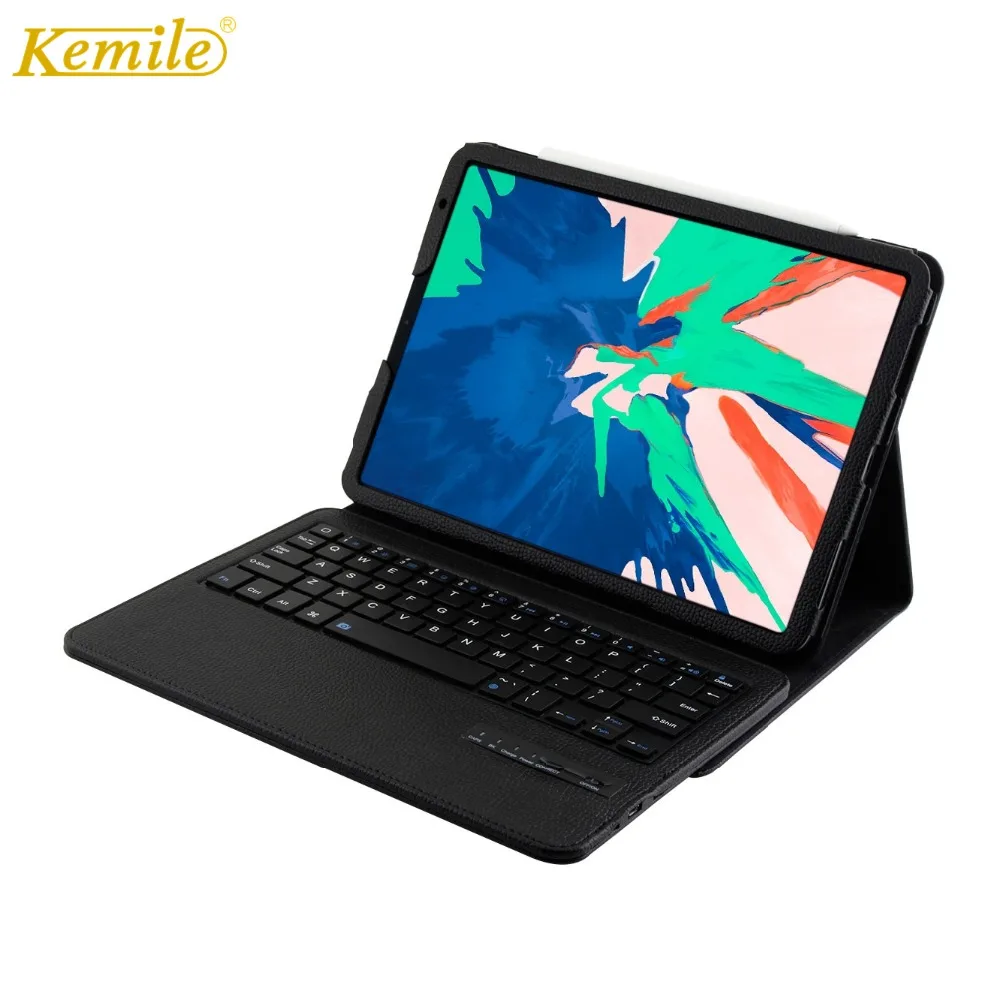 Для нового iPad Pro 11 дюймов 2018 чехол с клавиатурой Kemile смарт подставкой W Bluetooth