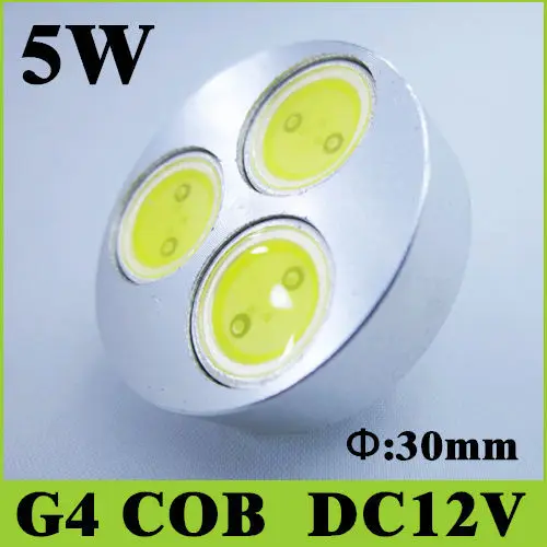 

5pcs 5w G4 cob DC 12v LED Light Source Cool White Warm White For Droplight Spotlight indoor lighting