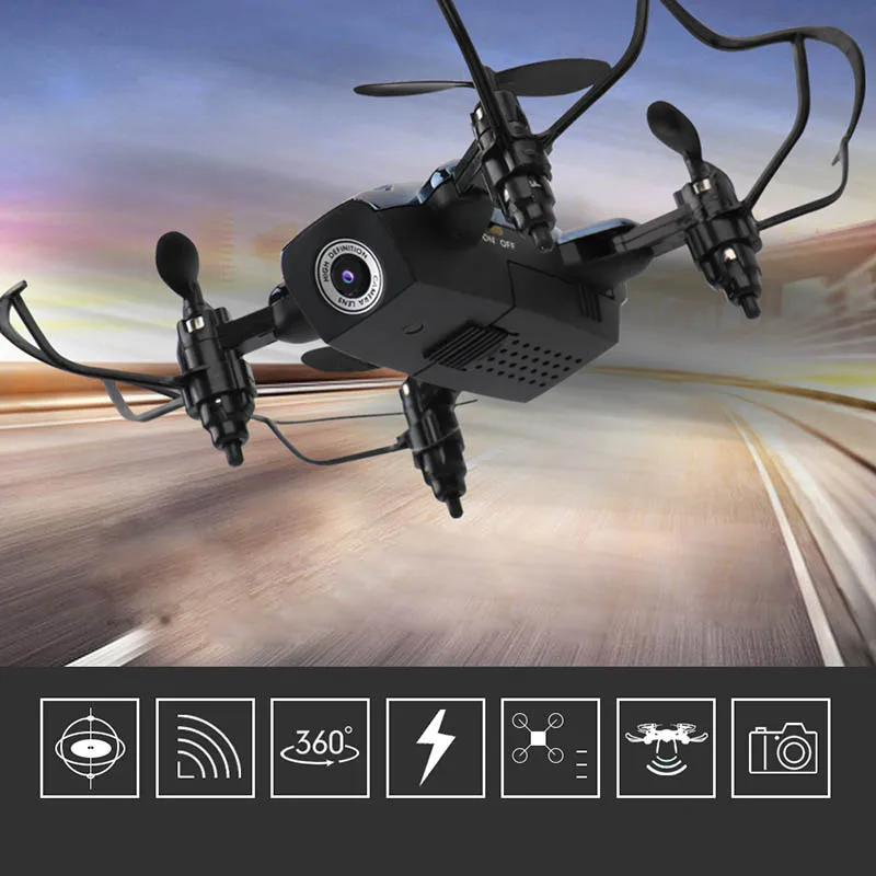 

Mini Drone with HD Camera 720P Wifi Transmission Quadcopter Foldable One Key Return Drone YJS Dropship