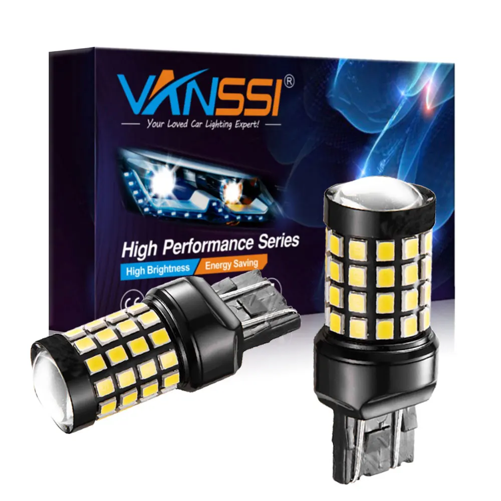 

VANSSI 2x Super Bright 1600lm T20 W21W 7441 7440 7443 LED Bulbs 6000K White LED Bulbs for Car Backup Reverse Lights Replacement