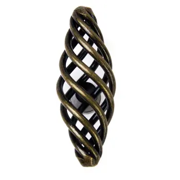 

DSHA New Hot 8 x Twist Cage Spiral Design Vintage Kitchen Cabinet Cupboard Handles Knobs 6CM---Antique brass