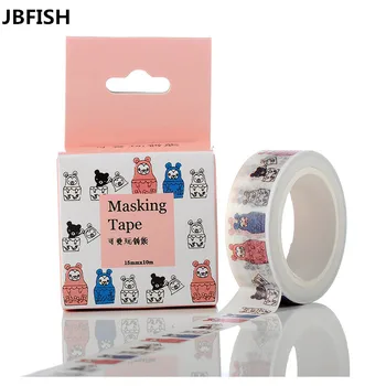 

JBFISH Masking Tape Forest Lovely Bear Size1.5cm*10m DIY Decoration Adhesive tape Handmake Class Paper Box Package 3028