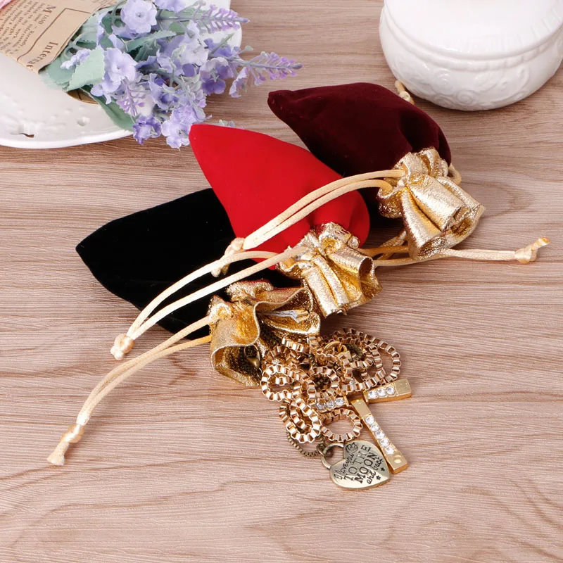 

10Pcs 7X9cm Drawstring Case Velvet Jewelry Wedding Christmas Gift Pouches Bags