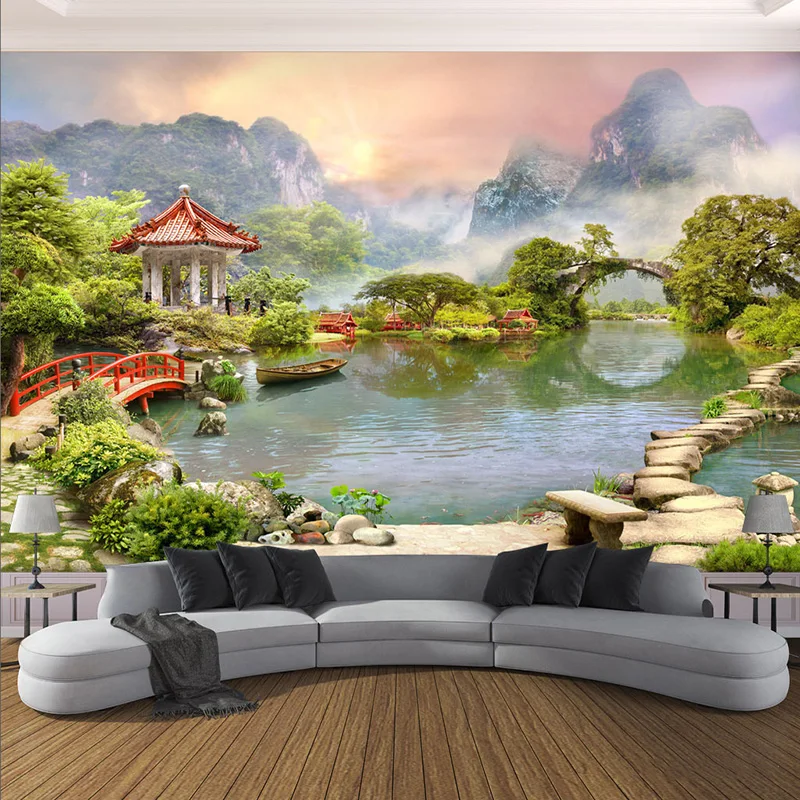 На заказ любой размер 3D Настенные обои современный сад пейзаж фото настенная живопись гостиная спальня тема отель фон стены 3 D