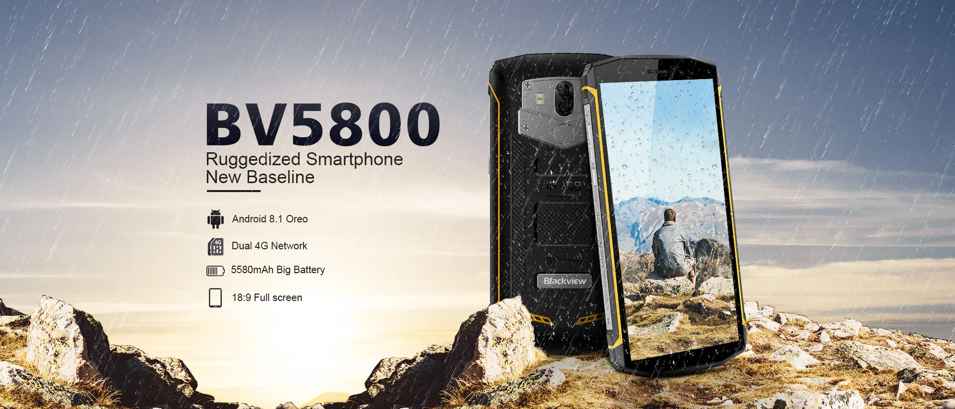 Blackview BV5800 водонепроницаемый смартфон MT6739 четырехъядерный 2 ГБ + 16 Гб 5,5 "18:9 отпечаток пальца 5580 мАч Быстрая зарядка NFC 4G мобильный телефон