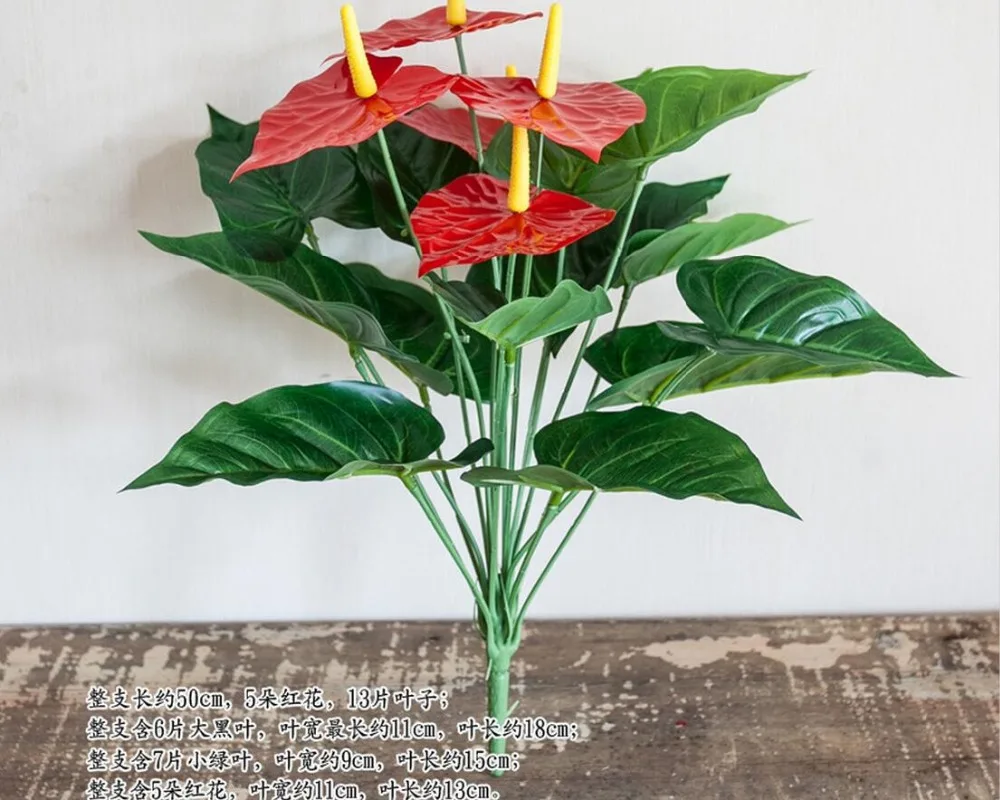 Poinsettia моделирование цветов 7 головы поддельные Рождественские цветы горшечные