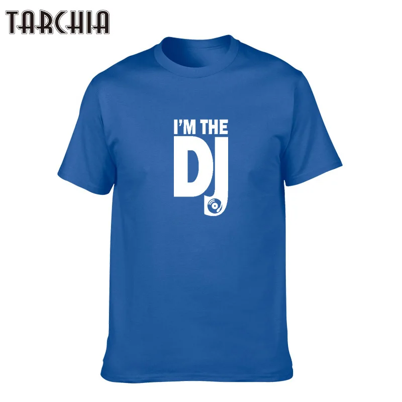 Футболка TARCHIA мужская с надписью Я DJ повседневный дизайнерский Топ в стиле