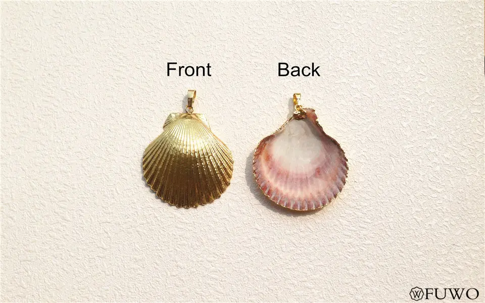 Natural Gold Scallop Shell Pendant 9