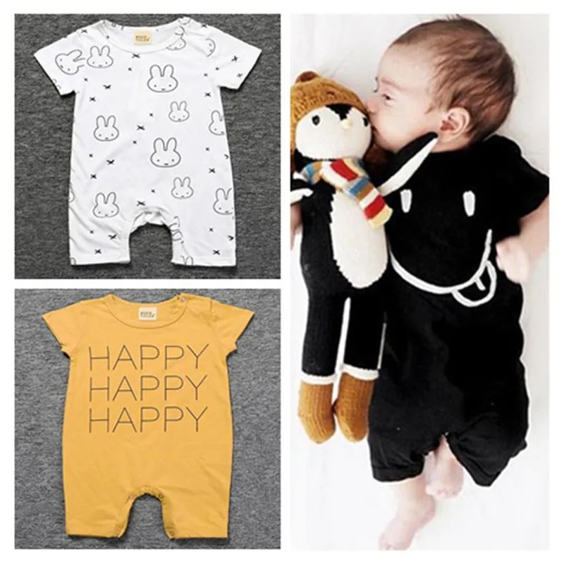

3M-3T Baby Boys Girls Clothes Newborn Romper 2019 Summer New Cotton Playsuits Short Sleeve Print Jumpsuits Infant Romper Y784