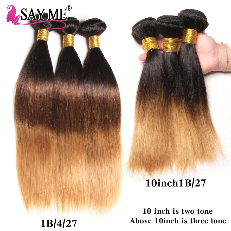 3 Bundles Ombre Brazilian Straight Human Hair Bundles With Closure Weave 1b/4/27 4x4 Free Part Remy Blonde Lace Closure SAY ME 3 Bundles Ombre Brazilian Straight Human Hair Bundles With Closure Weave 1b/4/27 4x4 Free Part Remy Blonde Lace Closure SAY ME
