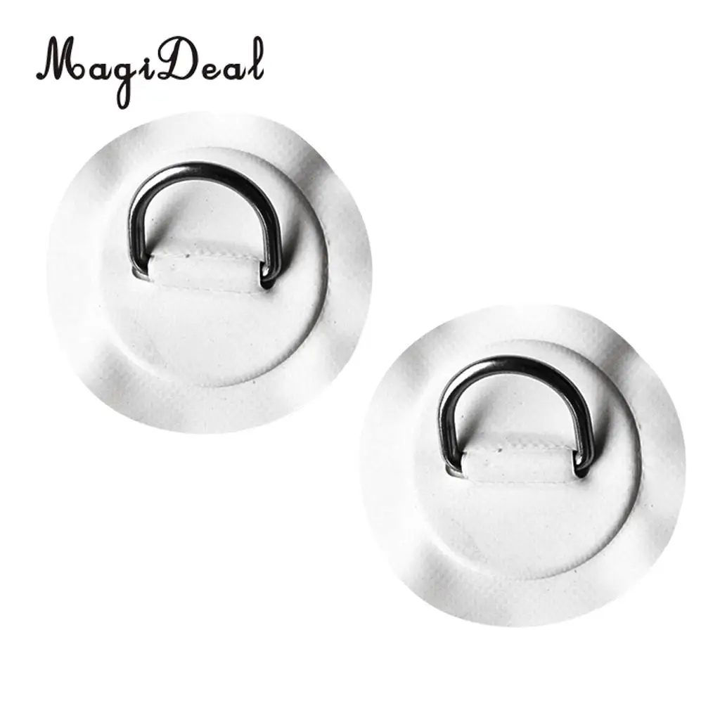 MagiDeal Inflatable Boat 2Pcs/6Pcs Stainless Steel D-ring Pad/Patch for PVC Inflatable Boat Dinghy Kayak SUP Surfboard Supply