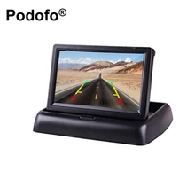 Podofo 4.3 «HD складной вид сзади автомобиля Мониторы ЖК-дисплей TFT Экран дисплея 2 способ видео Вход для грузовик Реверсивный резервное копирование Камера