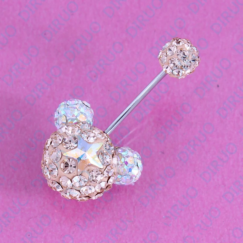 

Five-pointed star Lovely Glisten Mitch body piercing jewelry Retail Lady Navel ring 14G 316L surgical steel Nickel-free