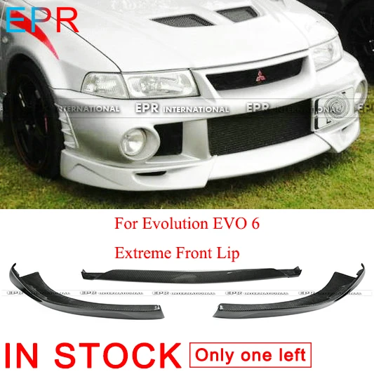 

For Evolution EVO 6 Extreme Style Carbon Fiber Front Lip 3pcs For Mitsubishi Glossy Finish EX Bumper Splitter Tuning Spoiler Kit