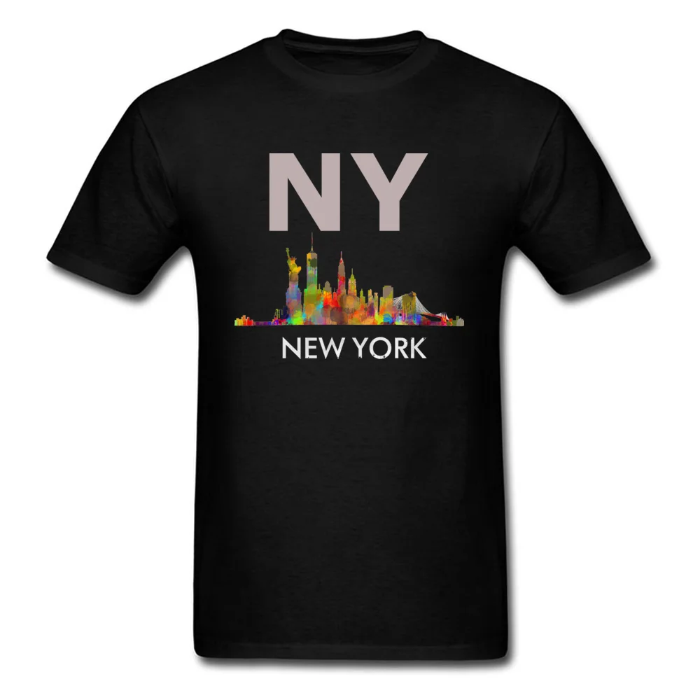 New York City Skyline v05 Cityscape Watercolor_black