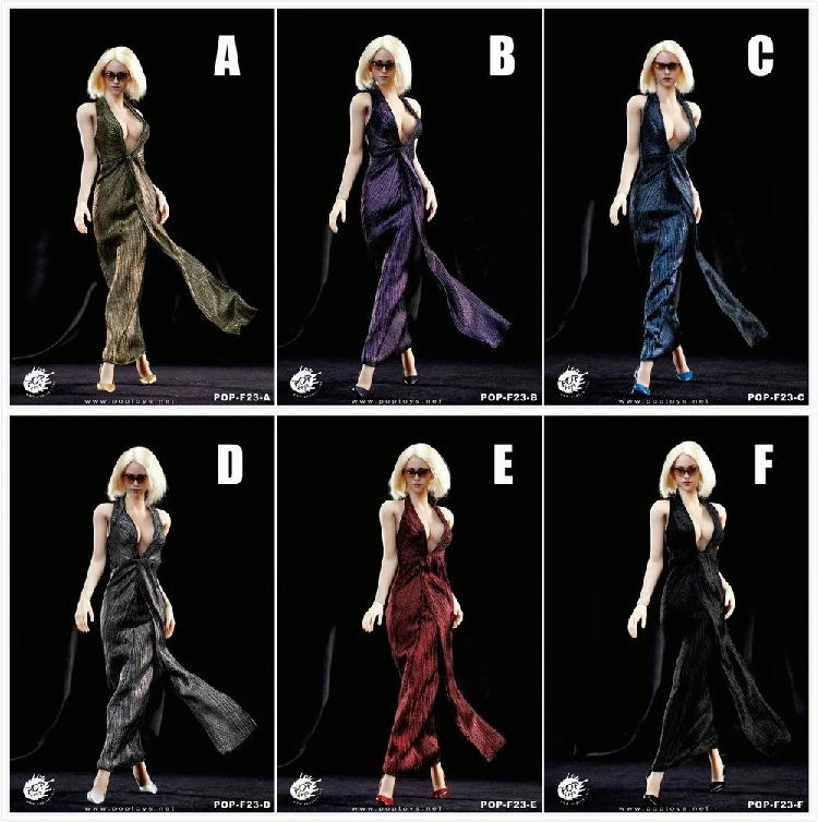 

1/6 scale figure doll clothes Female Sexy dress with shoes for 12" Action figure doll accessories.not include doll and other 446