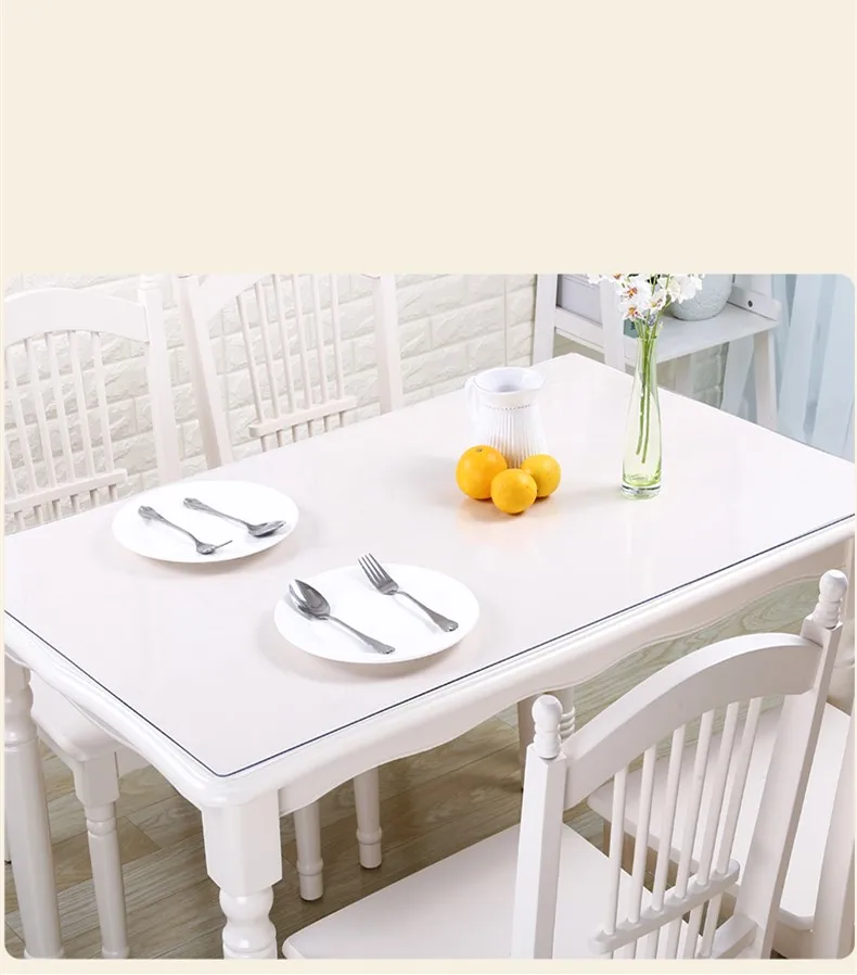  1.0/1.5/2.0mm Transparent And Frosted Soft Glass PVC Tablecloth Waterproof Anti Hot Oilproof Plasti