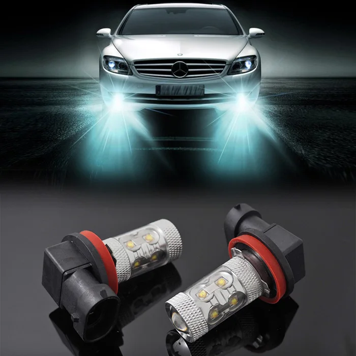 2x H11 LED หมอก 50W 6000K Super Bright White PROJECTION MAZDA 3 Axela