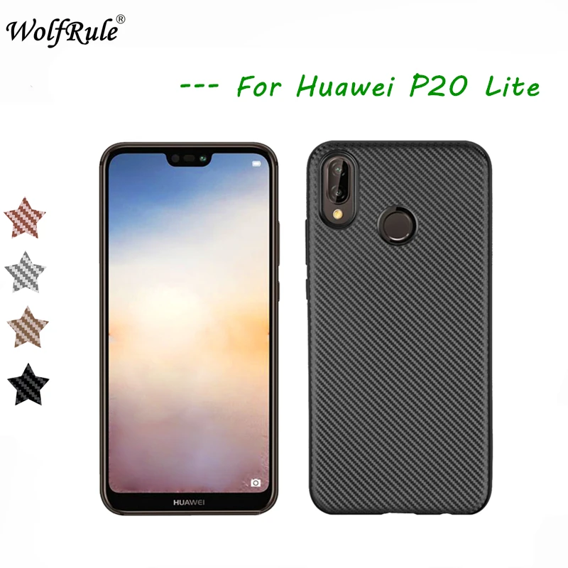 Wolfrole Huawei P20 Lite чехол Nova 3e роскошный с полной защитой из углеродного волокна Мягкий